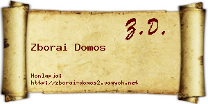 Zborai Domos névjegykártya
